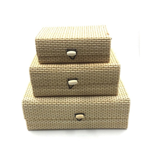 CAIXA ORGANIZADORA DE BAMBU 3PCS