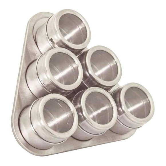 PORTA CONDIMENTO TRIANGULAR INOX 6PCS