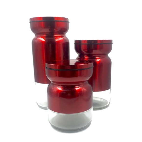 JOGO DE POTE INOX VERMELHO 3PCS