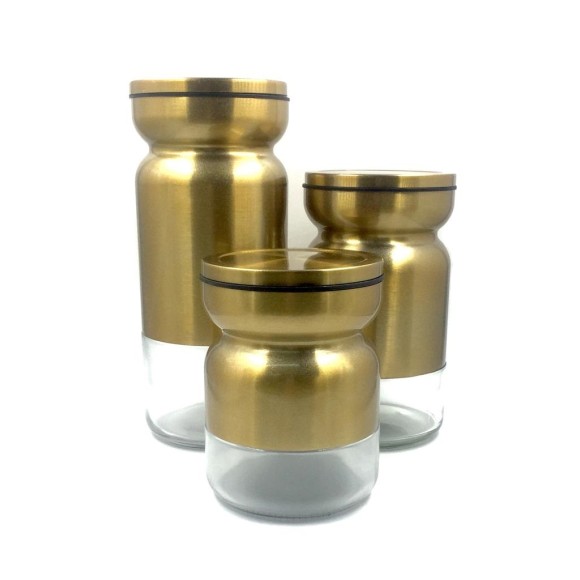 JOGO DE POTE INOX DOURADO 3PCS