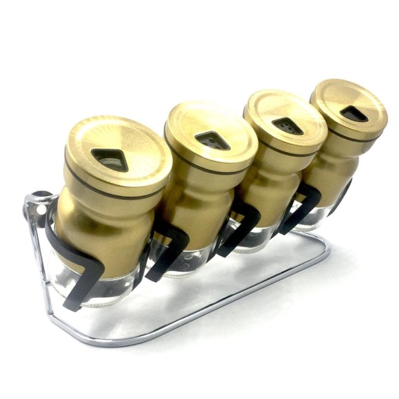 PORTA CONDIMENTO INOX DOURADO 5PCS